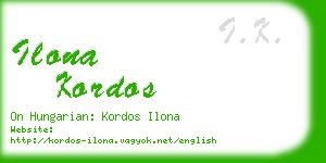 ilona kordos business card